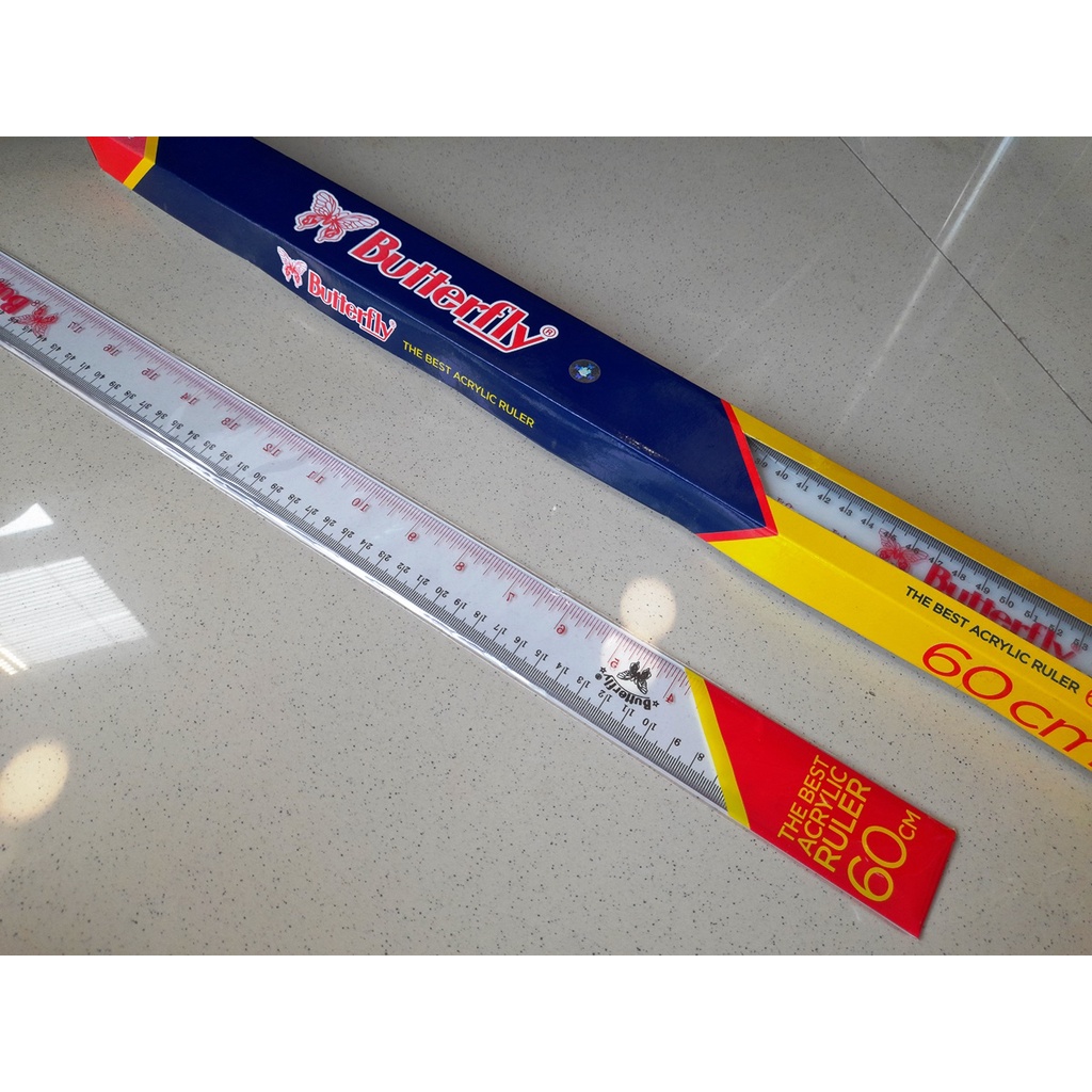 

Penggaris Mika Acrylic 60 cm Acrylic Ruler - Butterfly