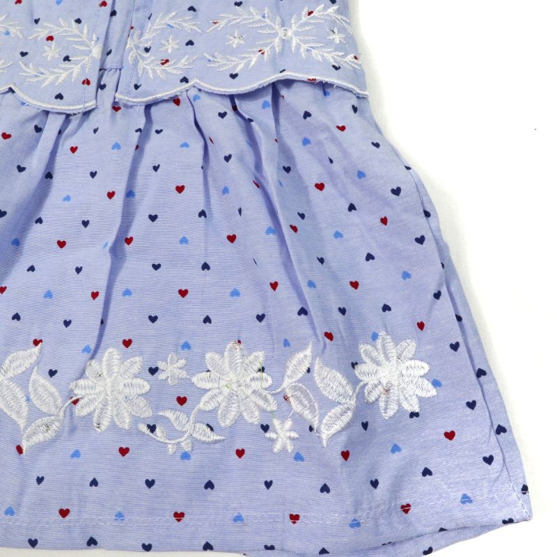 DRESS FASHION BABY BAJU ANAK PEREMPUAN MOTIF POLKADOT LOVE BAHAN KATUN 1 TAHUN