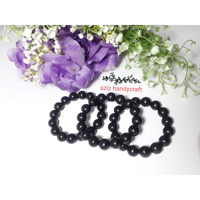 gelang kayu eboni kayu hitam ukuran 14