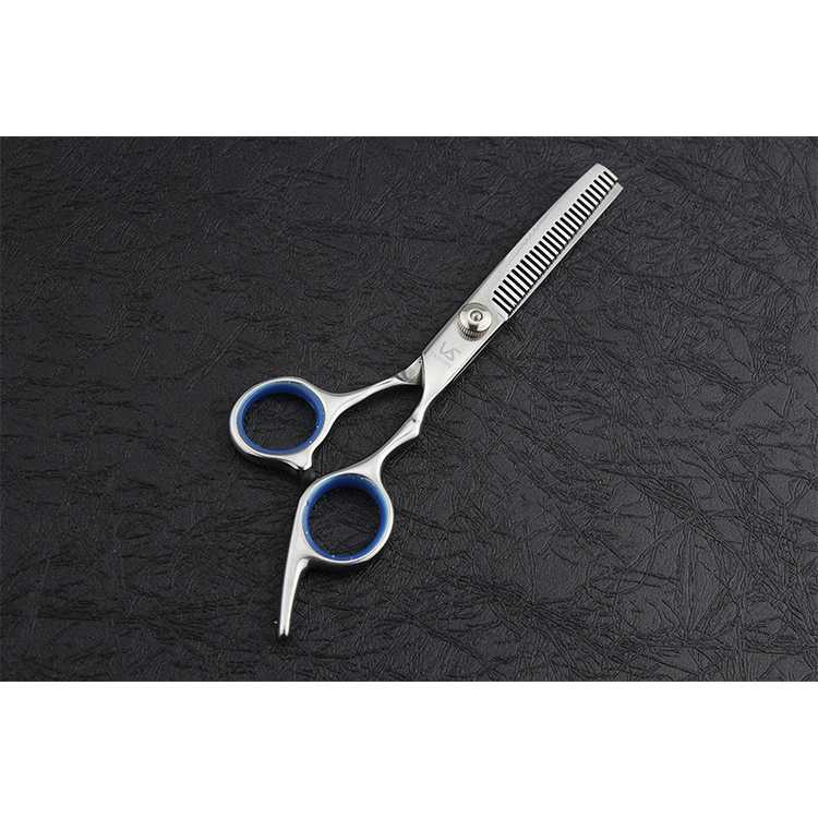 Biutte.co Gunting Rambut Salon &amp; Barbershop PROFESIONAL 6 Inch Profesional Stainless SteelBarber and hairdressing tool set flat tooth clipper curved finger rest scissors is highly polished Sharp 1 set Scissors hairdres 7.0 inch Professional pet scissors