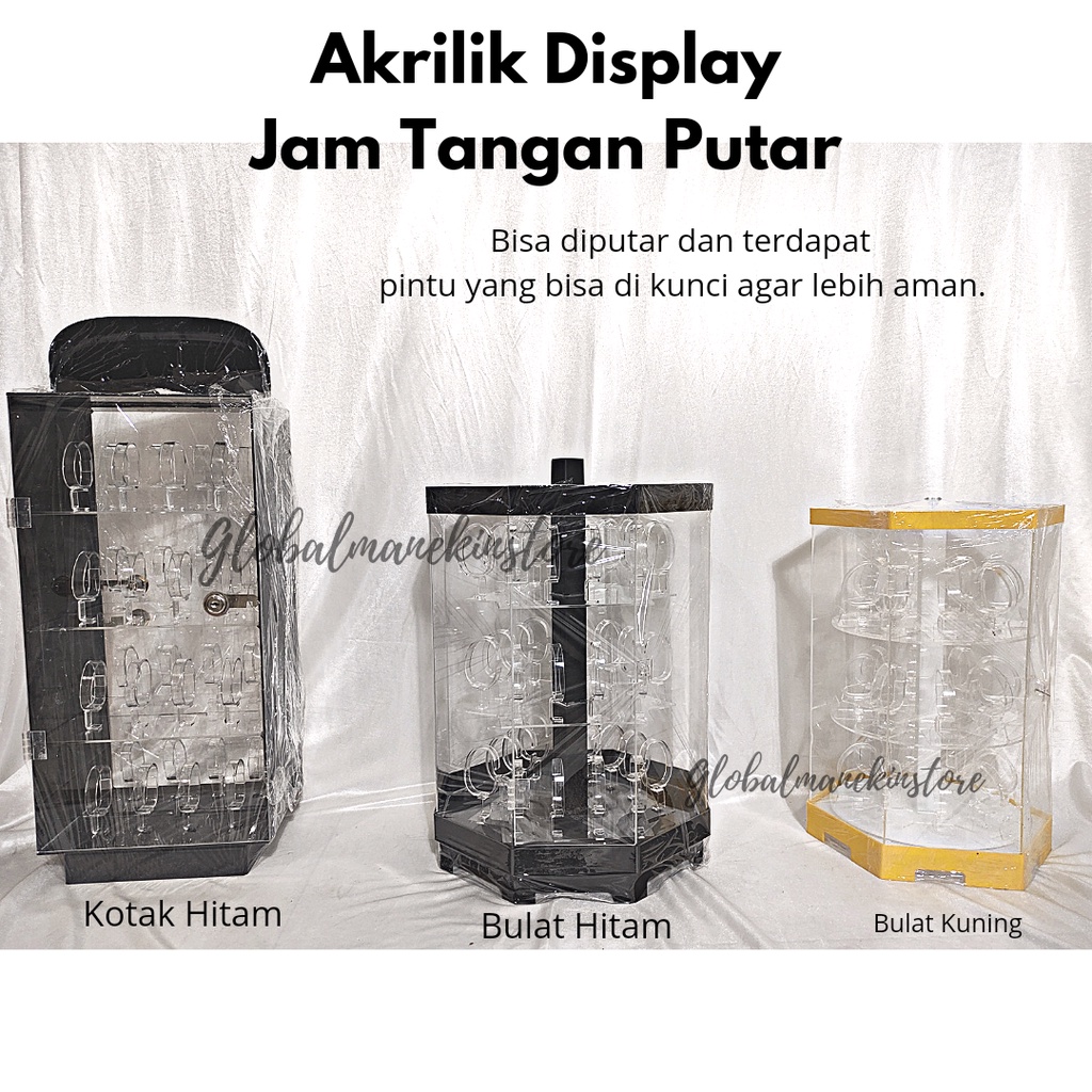 Tempat Jam Tangan Akrilik | Display Jam Tangan Putar | Acrylic Jam Tangan Putar