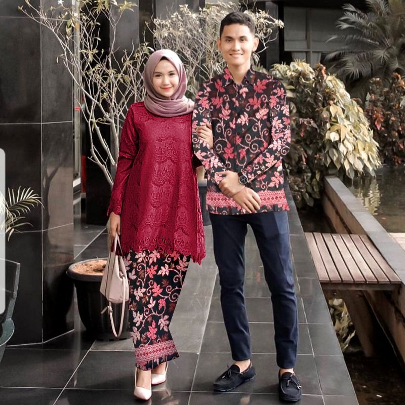 CP HABIBA BATIK, COUPLE PASANGAN, BRUKAT KATUN, GAMIS HIJAB MUSLIM, MAXY DRESS