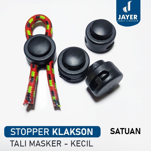 Stopper Klakson Tali masker 14mm stopper tali Hitam