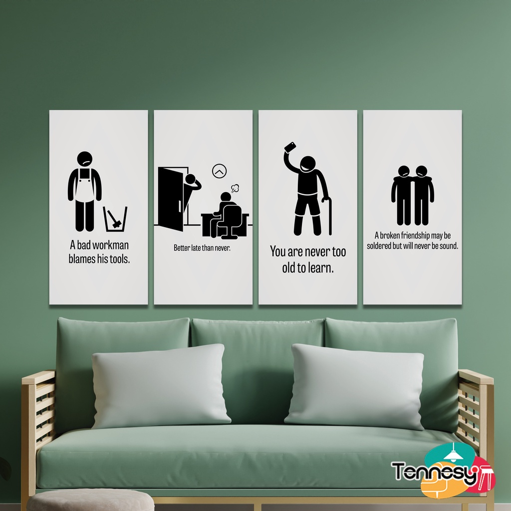 TENNESY HIASAN DINDING EMOTICON QUOTE SIGN 10x20CM WALL DECOR PAJANGAN KAYU POSTER DEKORASI DINDING RUMAH KAMAR TIDUR