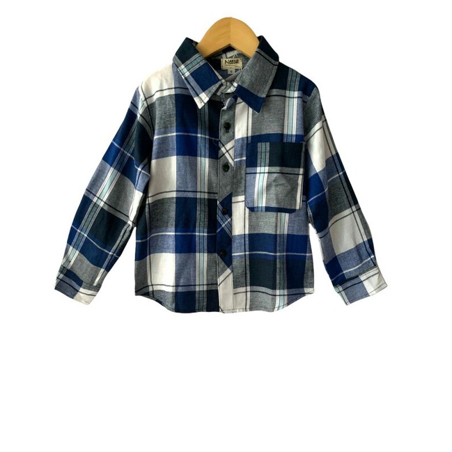 Kemeja Katun Flanel Anak Laki-laki Lengan Panjang umur 2 tahun 4 tahun 6 tahun 8 tahun dan 10  tahun