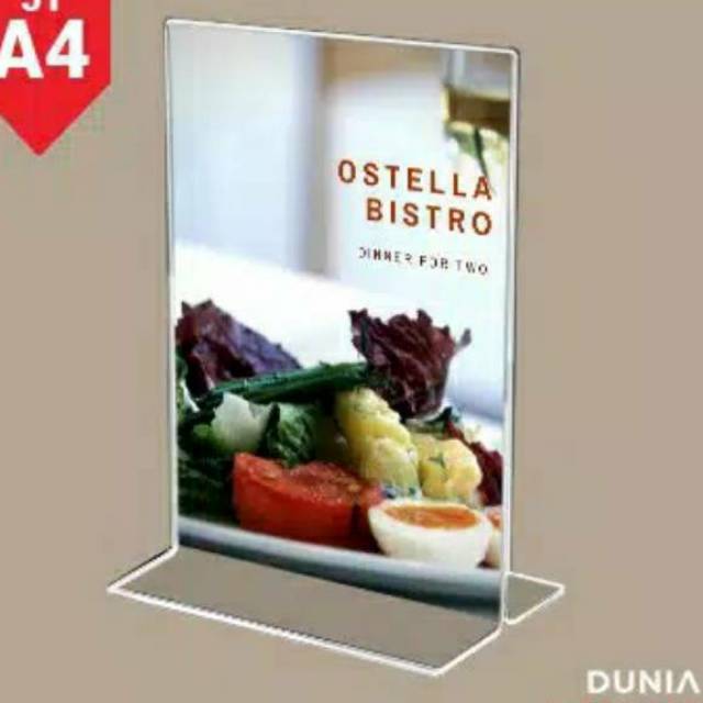 

Acrylic tempat brosur, menu, poster ukuran A4