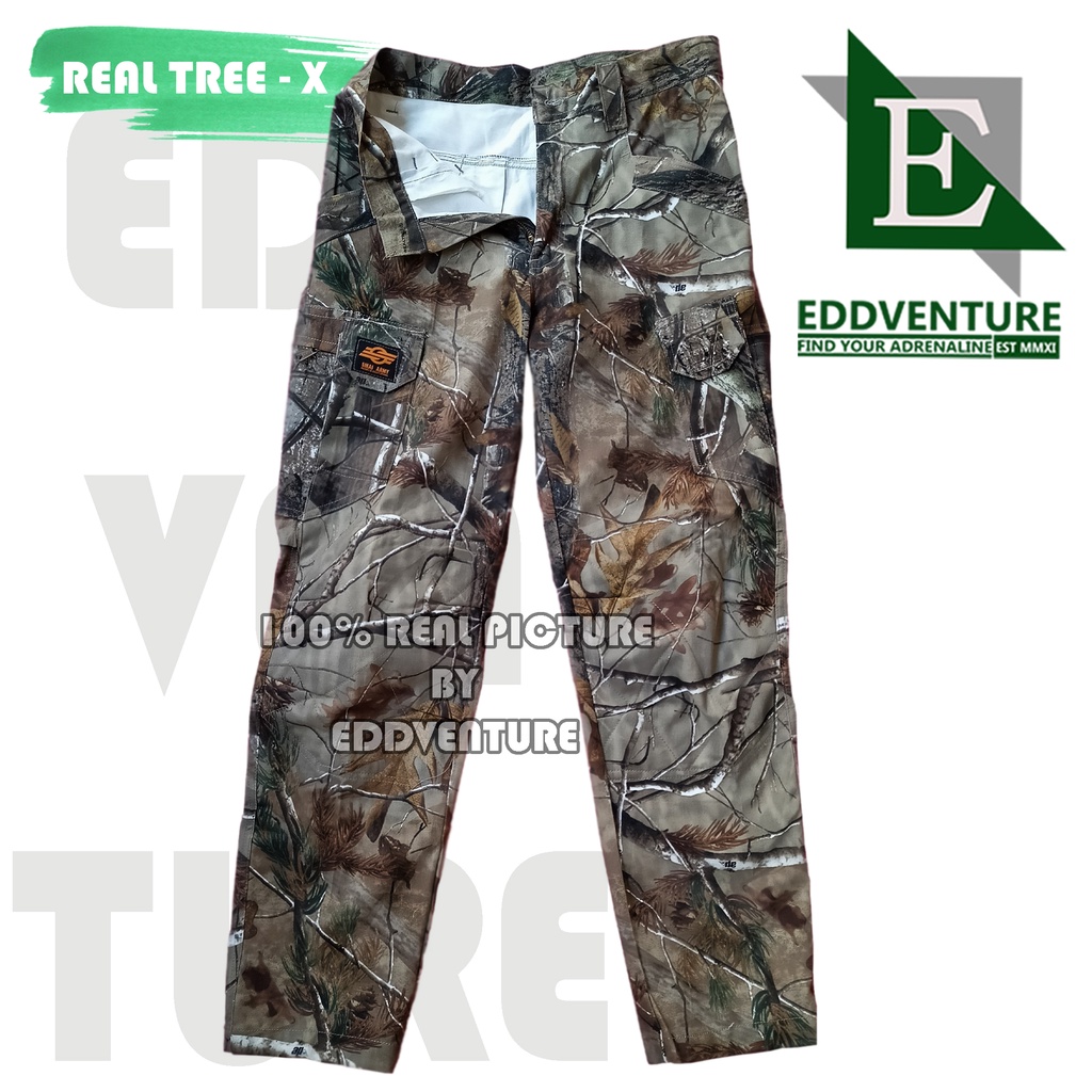 Celana panjang PDL cargo kargo pria loreng kamuflase camo REAL TREE X bahan import premium terbaru tactical outdoor tebal murah