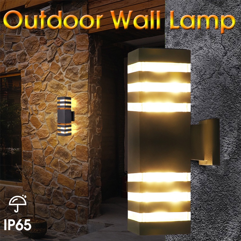 LAMPU DINDING LAMPU TEMBOK LAMPU PILAR / WALL LAMP Outdoor 2 Arah Kotak Segi