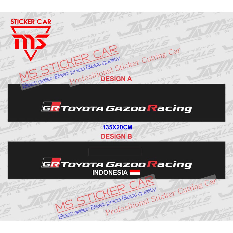 gr gazoo racing indonesia sticker stiker mobil kaca mobil toyota blok