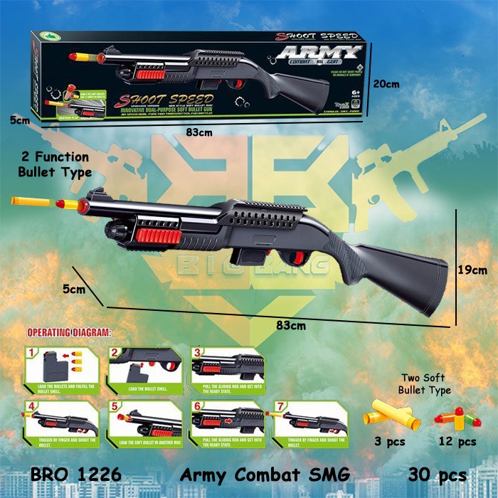 PROMO BRO1226 Pistol Pistolan Peluru Busa Soft Bullet Tembak Tembakan Mainan Anak BIGBANG