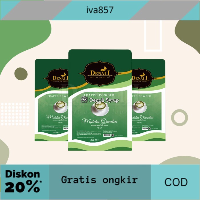 

PROMO Denali Powder Matcha Greentea 800 gr | Bubuk Minuman Matcha Green Tea GRATIS ONGKIR