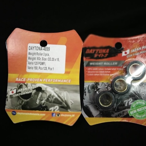 Roller racing daytona original Vario 125, vario 150, Pcx 150, Spin 9gram - 15gram