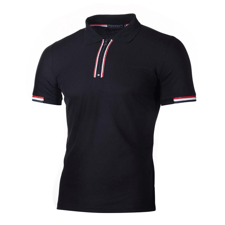  Kaos  Polo  Lengan Pendek Slim Fit dengan Resleting  untuk 