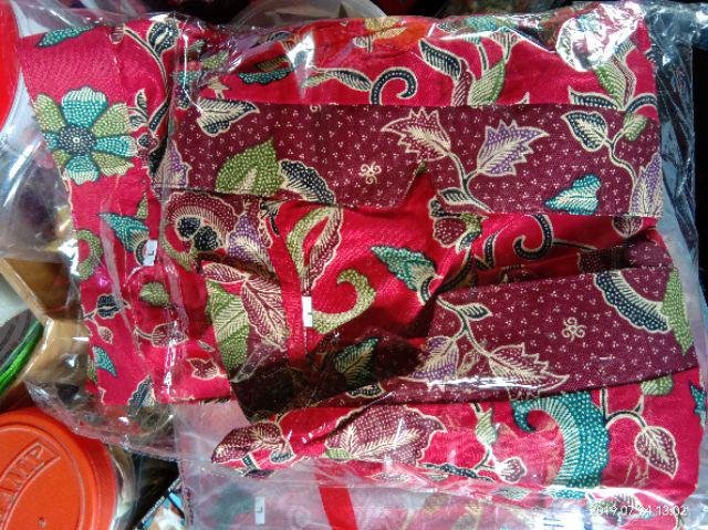 Sarimbit/ Couple Rok N Blus Batik Wanita Alena Gentong Merah