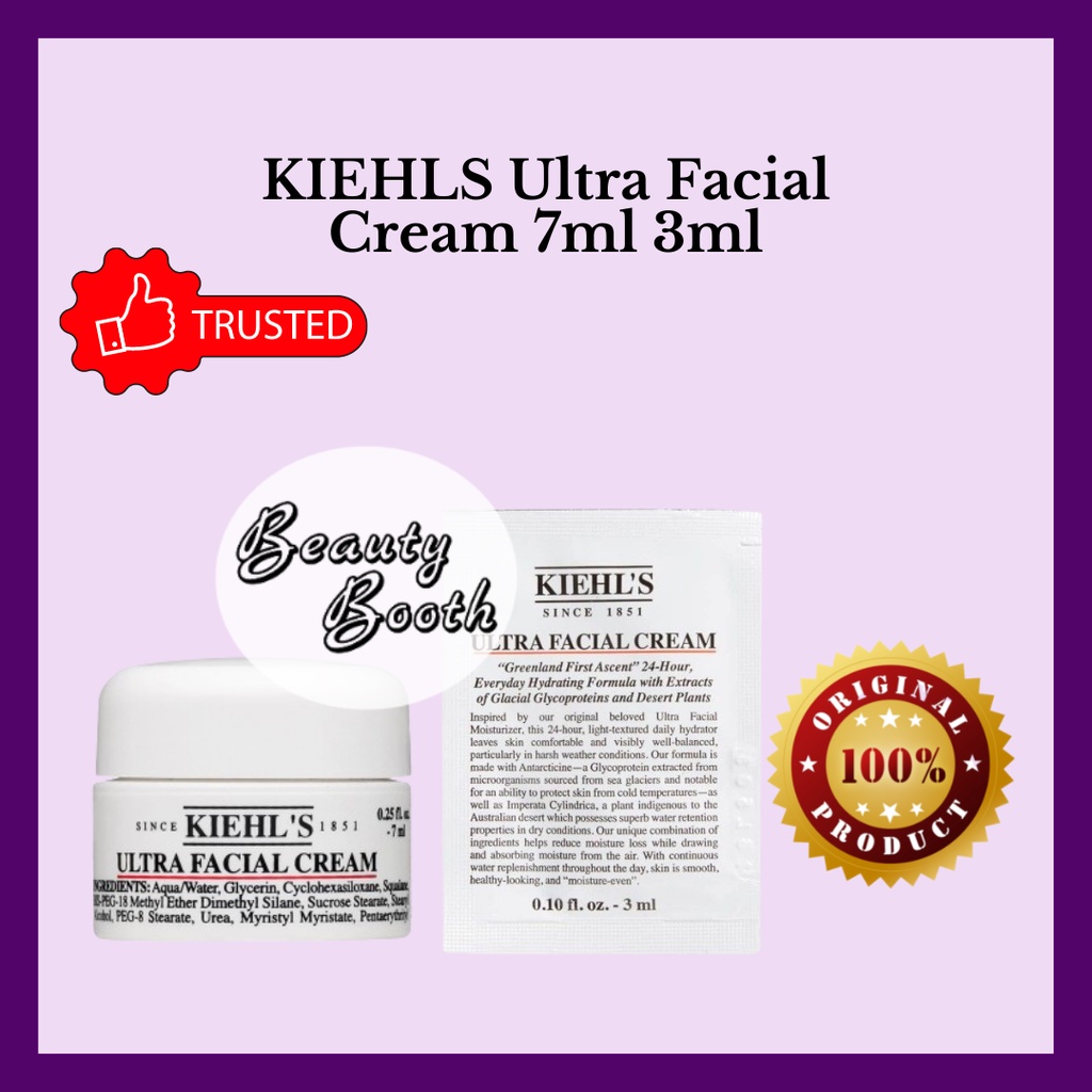 KIEHLS Ultra Facial Cream 7ml 3ml SACHET / TRAVEL SIZE / KIEHL'S Ultra Facial Cream 7 ml 3 ml Pelembab kulit kering