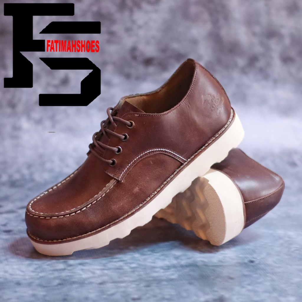 FATIMAHSHOES - Sepatu Kulit Pria Sepatu Boot Pendek Sepatu Formal Sepatu Semi Boot Sepatu Kasual Sepatu Pria