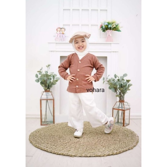 1-8 Tahun Cardigan Kancing JOWEY Cardigan Anak Waffle Knit