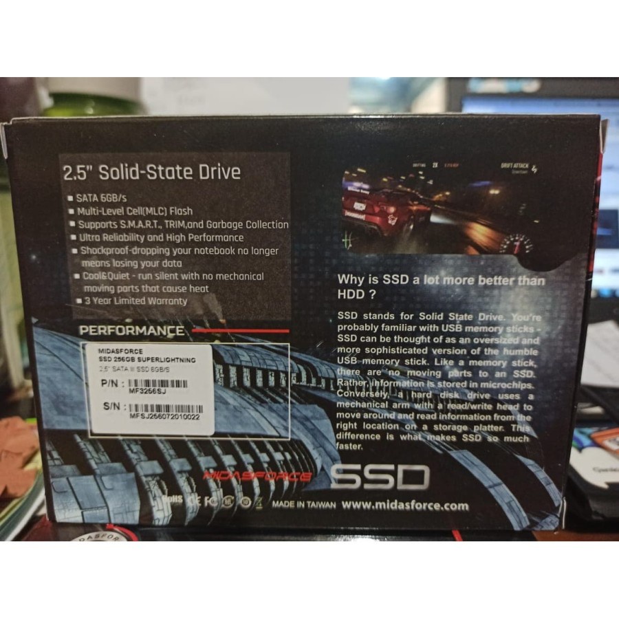 SSD 256GB MIDASFORCE SATA 3 6GB/s GARANSI RESMI