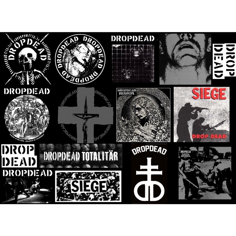 sticker pack dropdead band A4 dropdead band stiker gitar helm kulkas dll