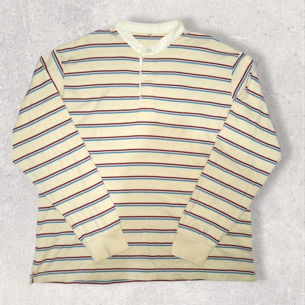 RUGBY SHIRT BY UNIQLO STRIPE SECOND ORIGINAL