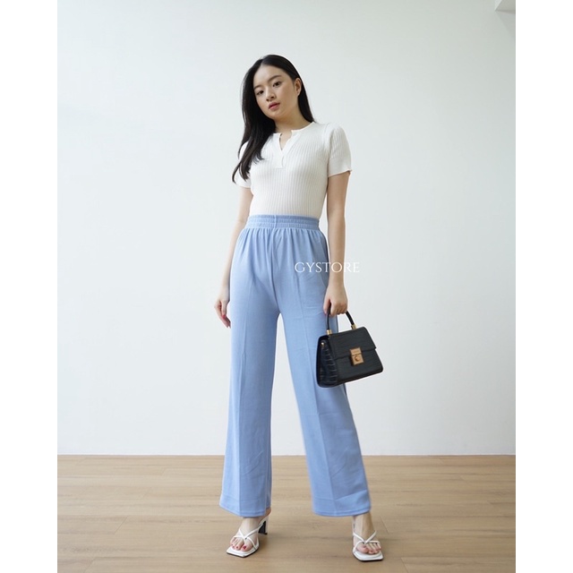 Hebbe Knit Pants | Celana Knit Highwaist