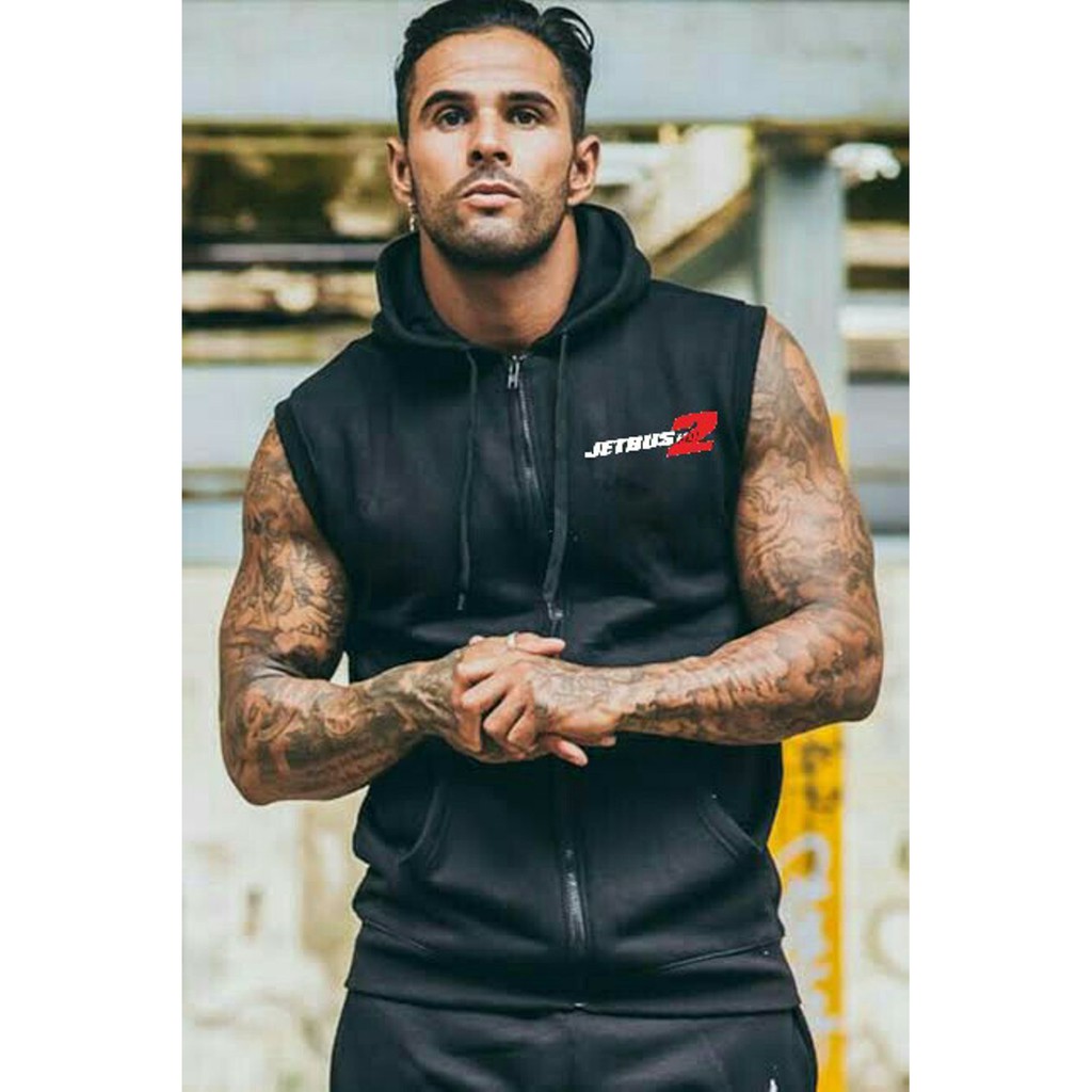 EXCLUSIVE  Hoodie zipper tanpa lengan Jet Bus2  TERLARIS