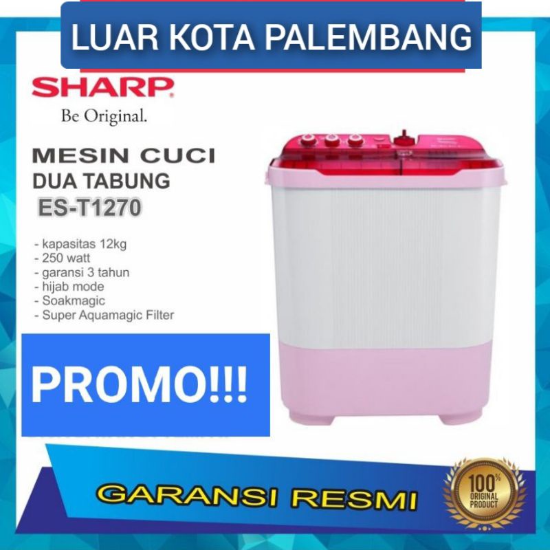 KHUSUS LUAR PALEMBANG MESIN CUCI 2 TABUNG SHARP 12KG 12 KG EST 1270 LOW WATT TERMURAH
