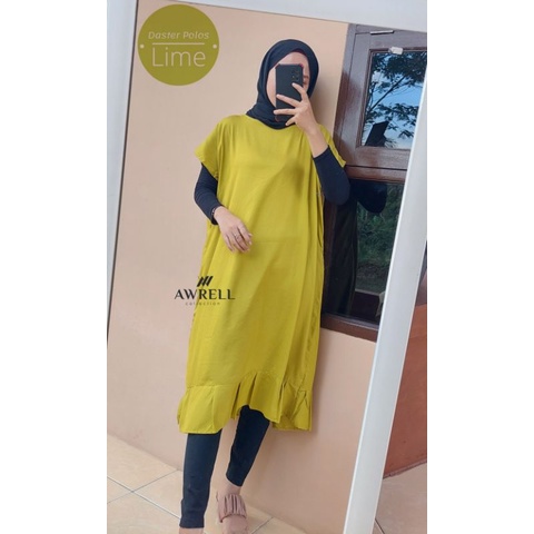 Daster Viral Polos Kekinian Ruffle Tunik Awrellcollection