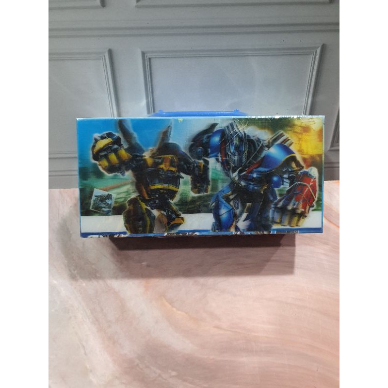 kotak pensil KODE 3 TINGKAT metalik 3dimensi/pencil case password/kotak pin-TRANSFORMER 3D