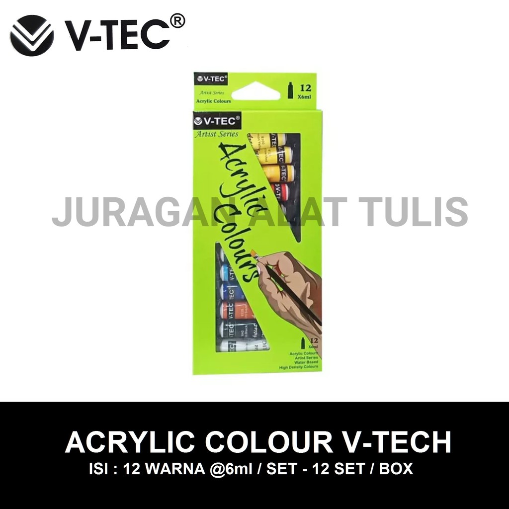 

CAT AKRILIK / ACRYLIC COLOUR 12 WARNA 6 ML V-TEC