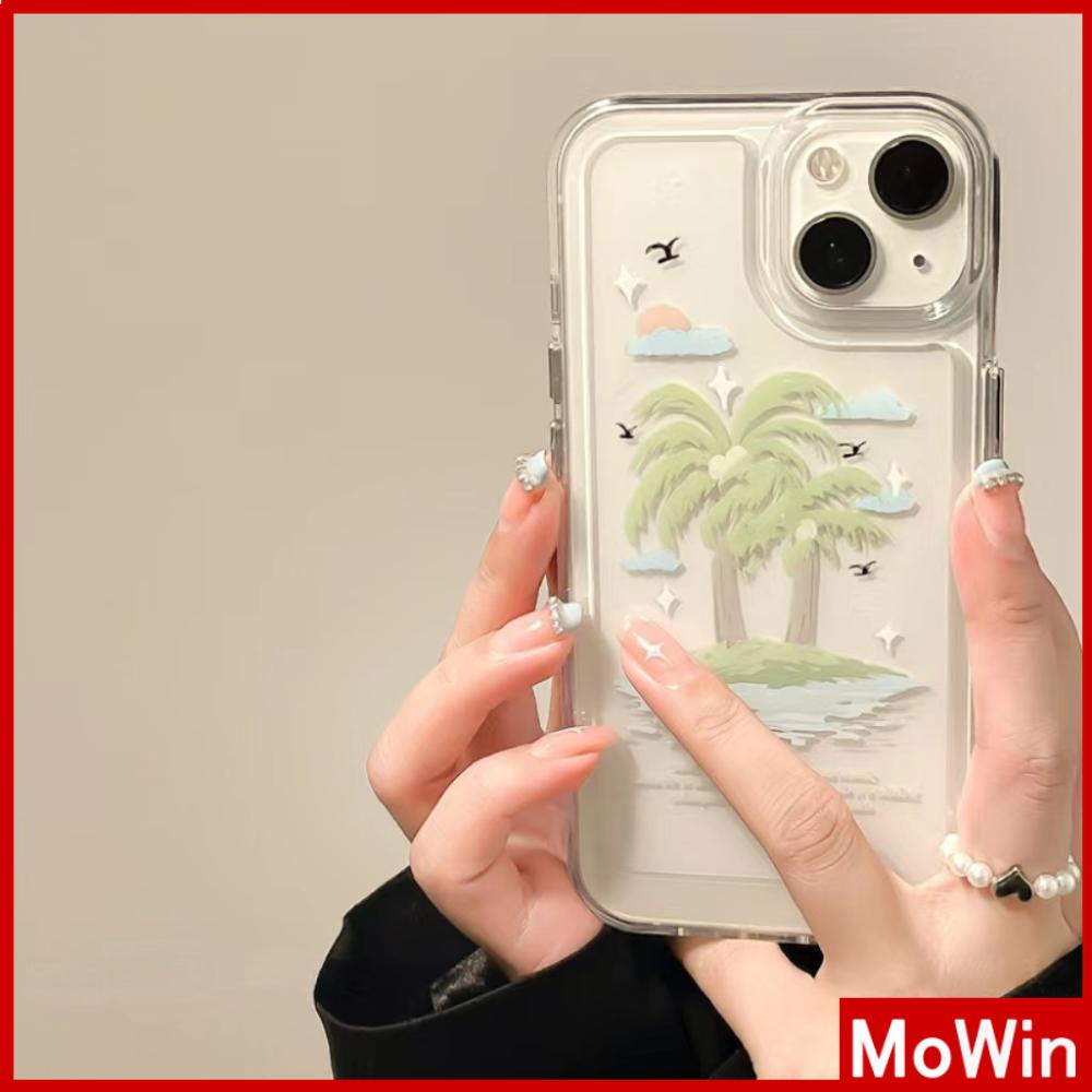 iPhone Case Silicone Soft Case Clear Case Space Case Shockproof Protection Camera Metal Button Coconut Tree Compatible For iPhone 11 Pro Max 13 Pro Max 12 Pro Max 7Plus xr XS Max