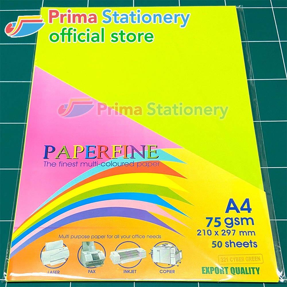 

Paperfine Kertas HVS Warna A4 Sinar Spectra Warna Cyber Isi 50 Lembar
