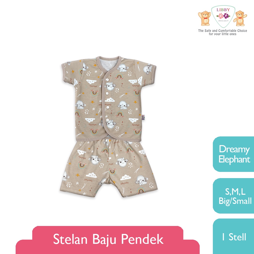 LIBBY Stelan Baju Pendek - Celana Pendek Motif Rainbow Fantasia 1 stel (Tersedia varian ukuran)