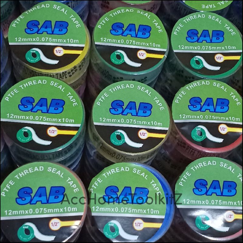 Seal Tape 10 Meter / 1/2&quot; Inch 12MM x 10M / Perekat Penutup Kran Pipa Bocor / Siltip Selotip Isolatip