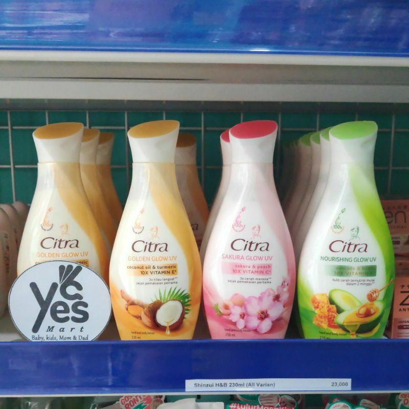 Citra handbody lotion 230 ml Sakura Glow UV Golden Nourishing Avocado Mutiara whitening kulit bengkoang kunyit yoghurt