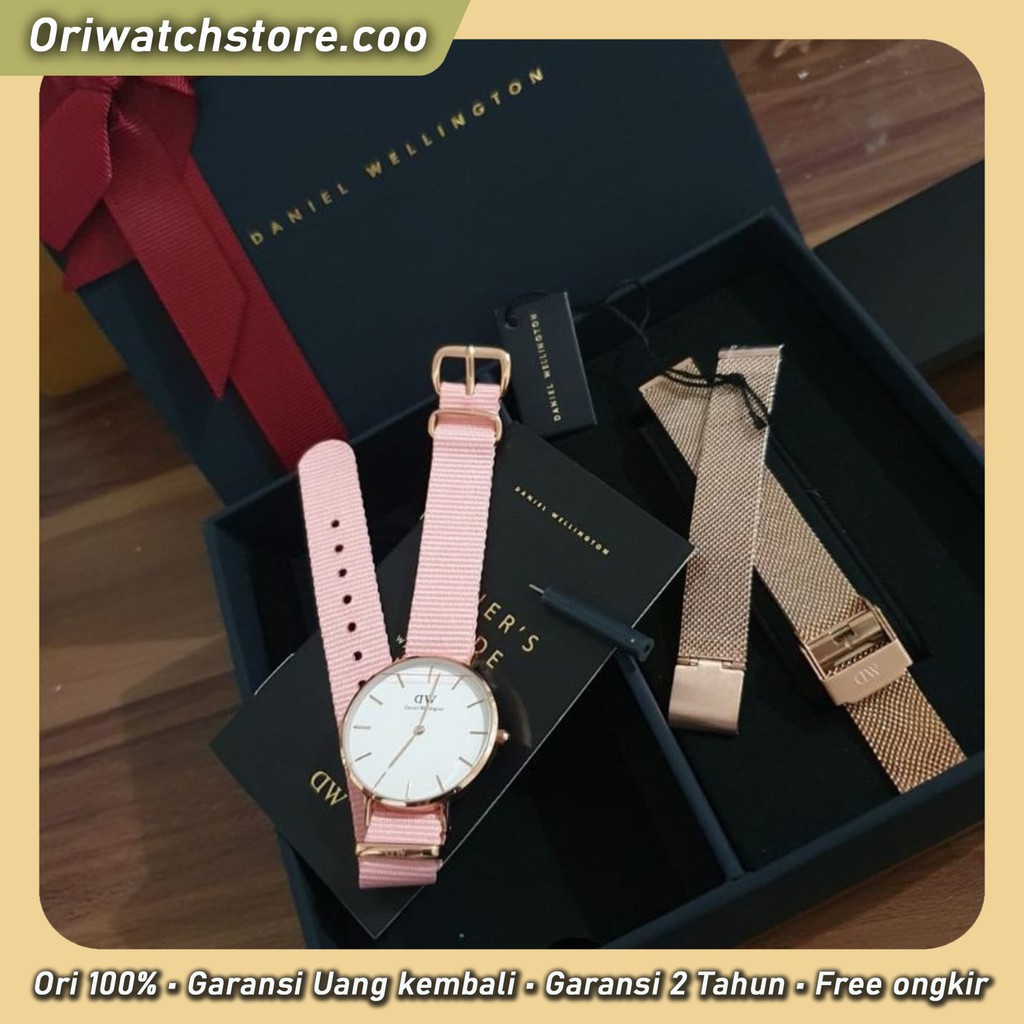 TERLARIS DW ORI FREE STRAP JAM TANGAN WANITA DANIEL WELLINGTON PETITE ROSEWATER