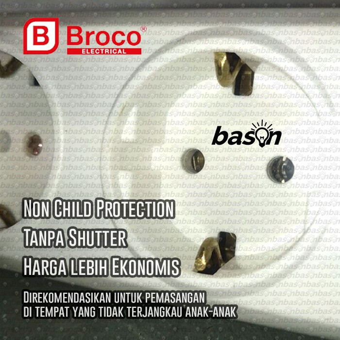 BROCO 15340 NCP 16A 250V SNI - Stop Kontak 4 Lubang tanpa kabel