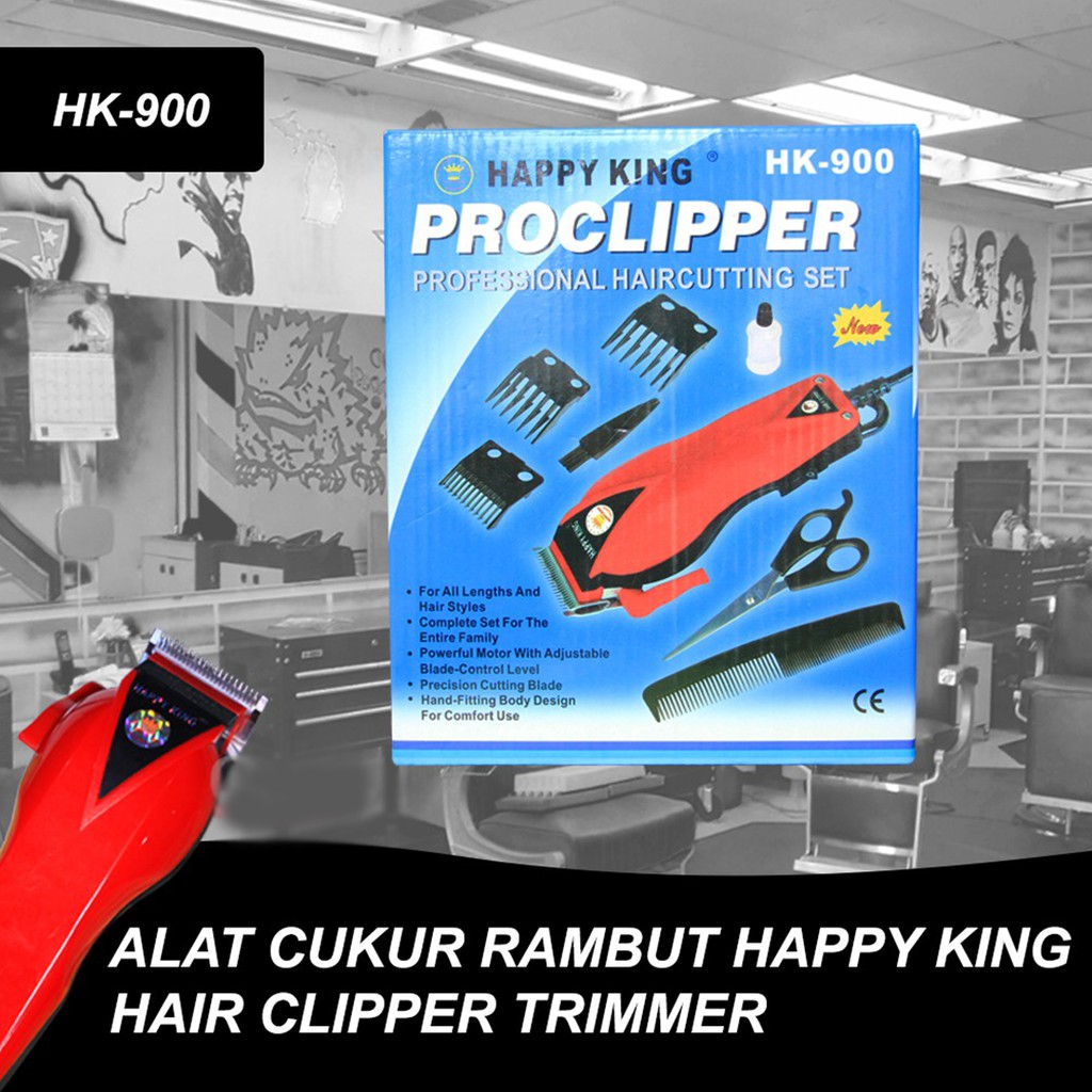 [✅COD] Mesin Alat Cukur Potong Perawatan Rambut Jenggot Kumis Happy King HK 900 Listrik Elektrik Original