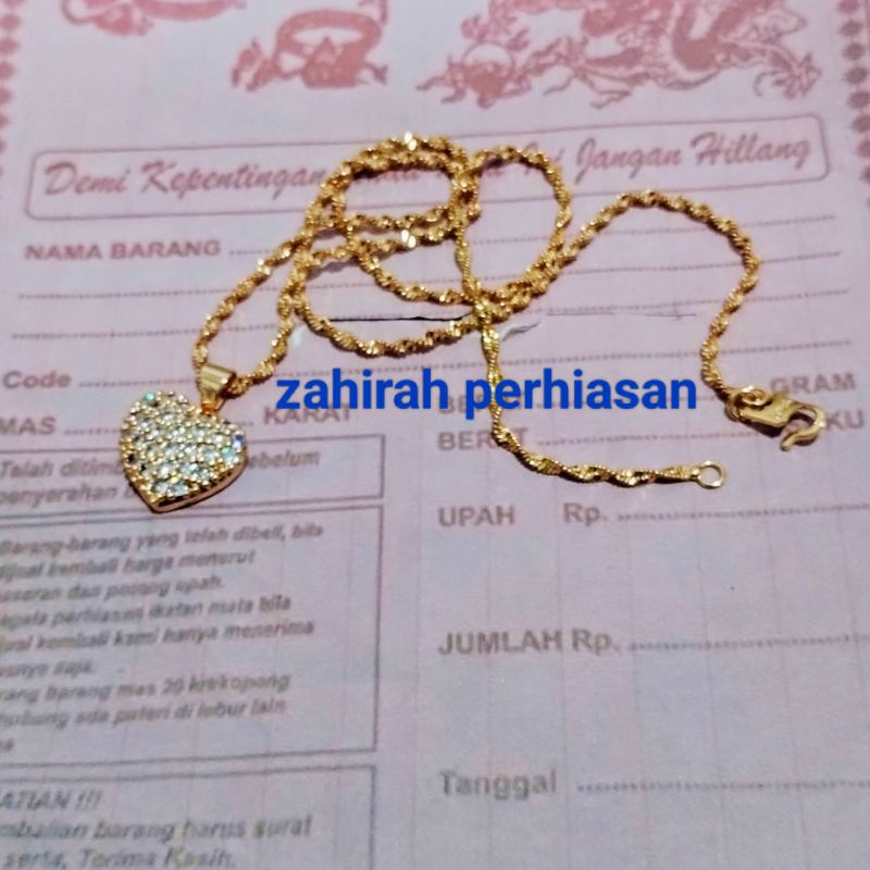 KALUNG MELINTIR LIONTIN PERMATA FULL TITANIUM AWET TAHAN LAMA 443