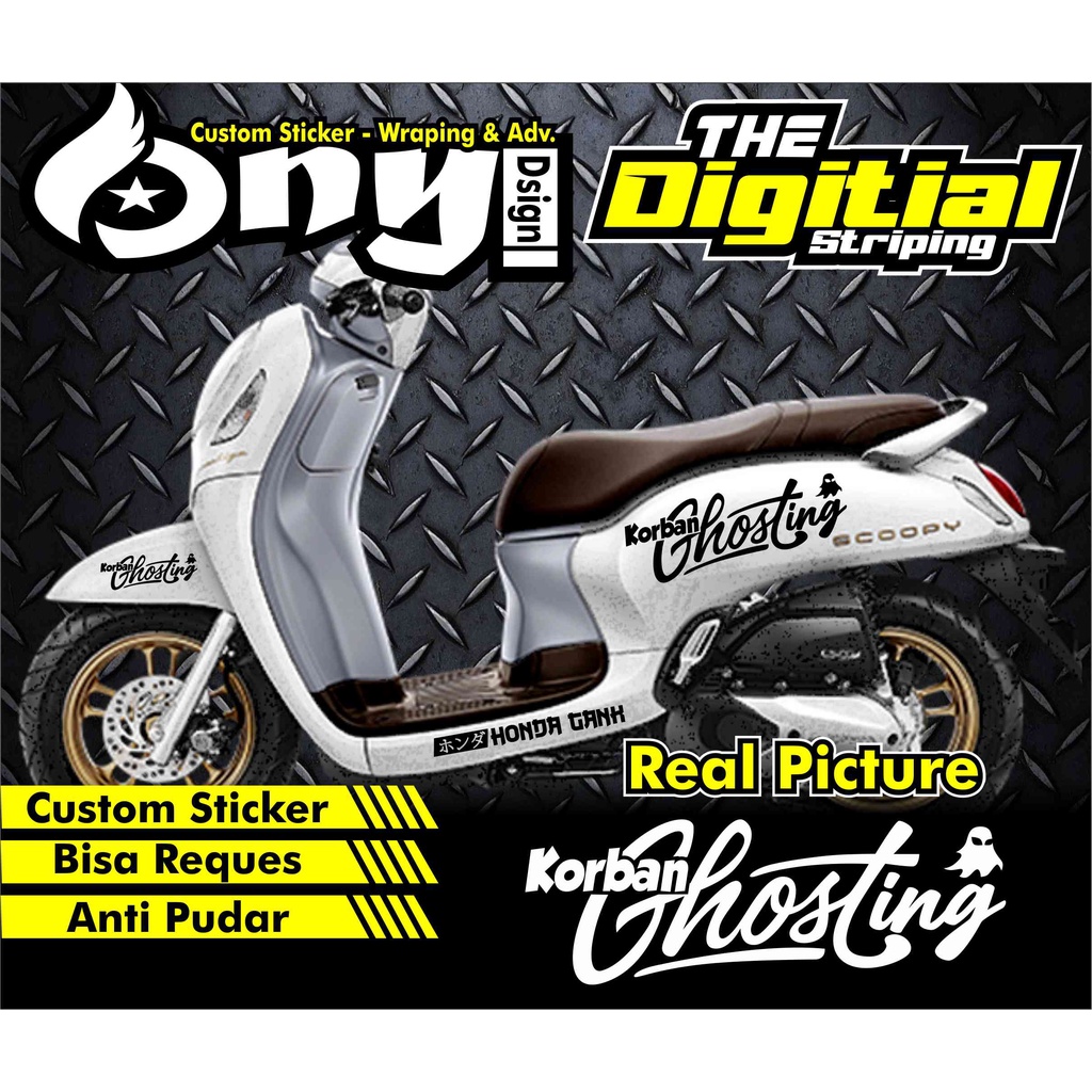 STIKER STRIPING MOTOR SCOOPY KORBAN GHOSTING CUTTING STICKER SCOOPY NEW 2021 SKOTLET VARIASI