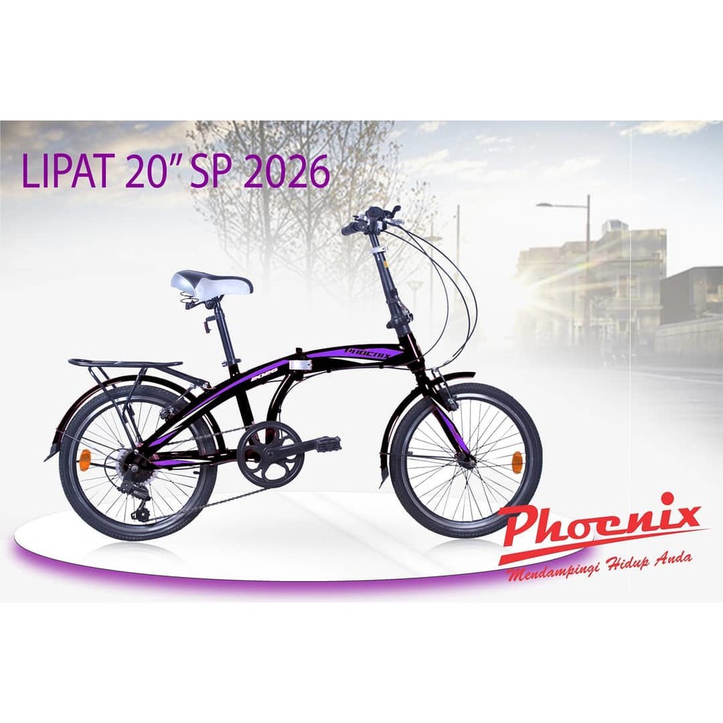  Sepeda  Lipat  Phoenix  SP2026 Remaja Dewasa 20 Inci Steel 