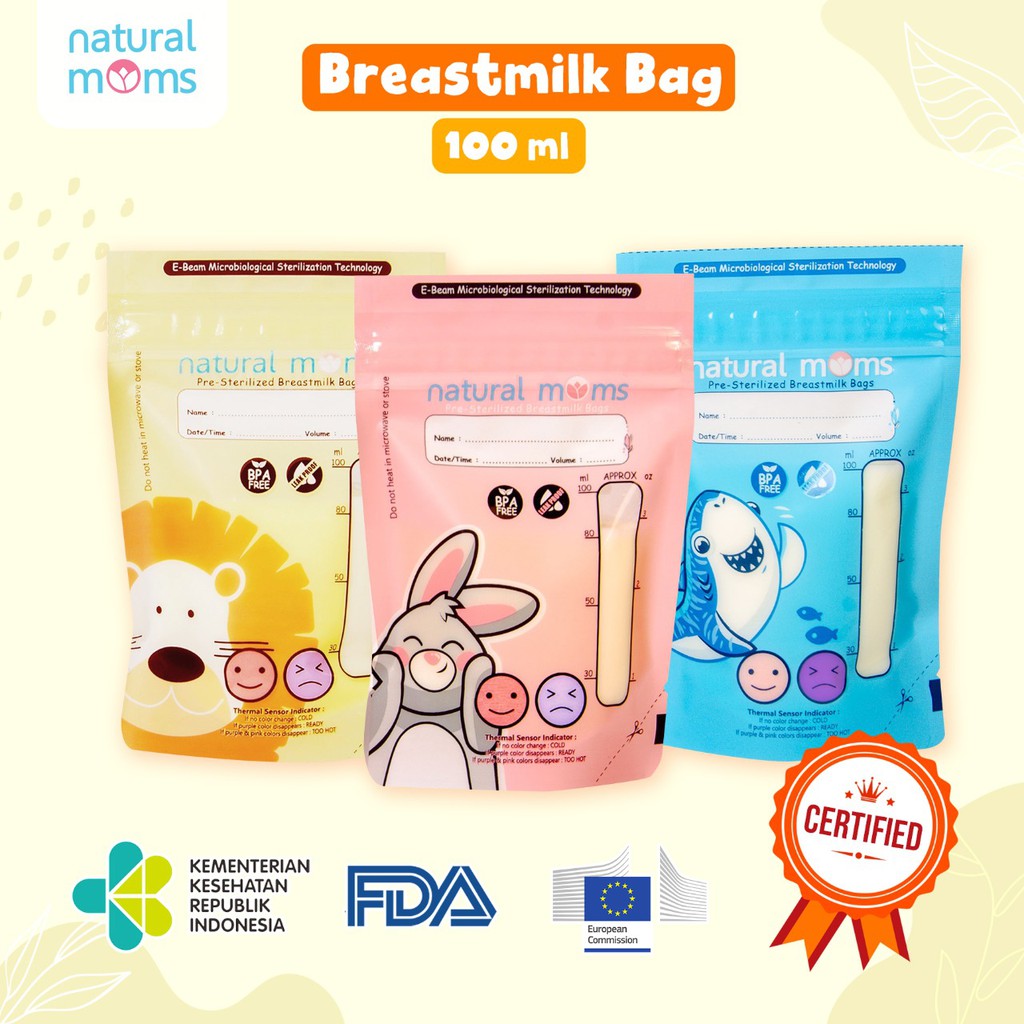 Kantong Asi Natural Moms 100cc 120cc 150cc Natural Mom Breast Milk Bag Kantong Susu ASIp