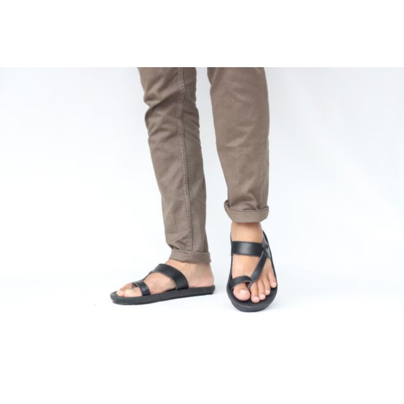 (COD) 05 SANDAL FULL ASLI CEVANY 05 IMPLUSE HITAM COKLAT TAN KULIT ORIGINAL CH LEATHER