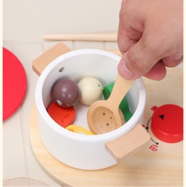 Mainan masakan - wooden kitchen toys - pretend toys - hot pot set toys - hadiah anak cewek cowok