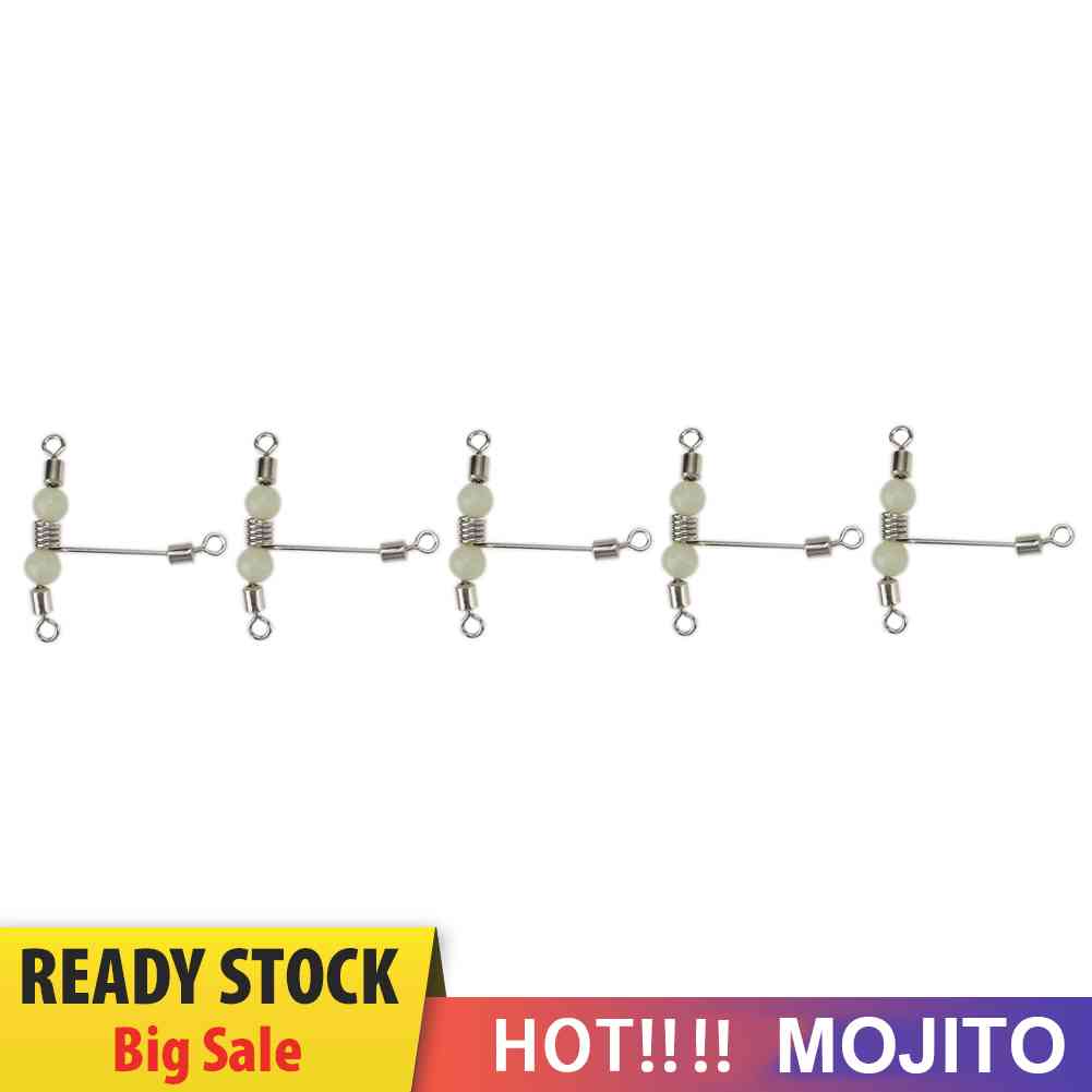 Kili-Kili Pancing Rolling Swivel Bentuk T Dengan Manik-Manik Mutiara Luminous