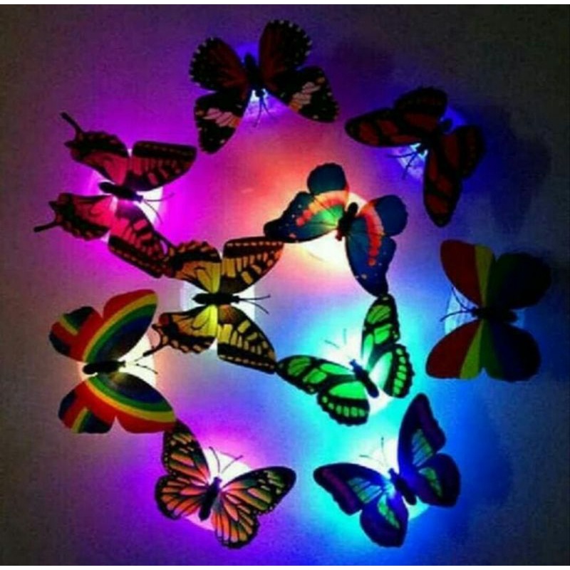 PAJANGAN KULKAS KUPU2 LED BUNGLON DEKORASI LED BUTTERFLY