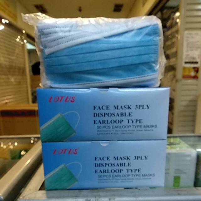 Masker Lotus Earloop 3 ply / Lotus Masker Lotus Earloop 3 ply