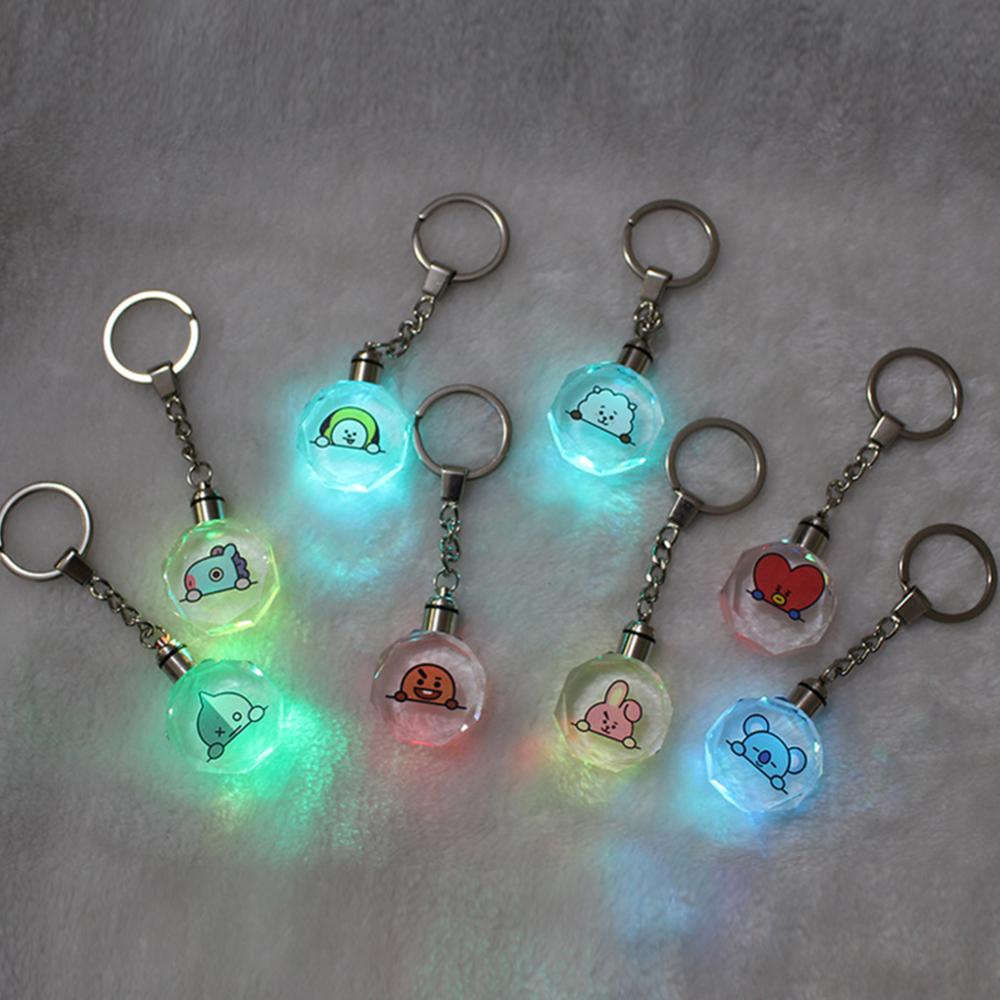 Timekey Gantungan Kuncitas Desain BTS BT21 Dengan Lampu Led P5W9