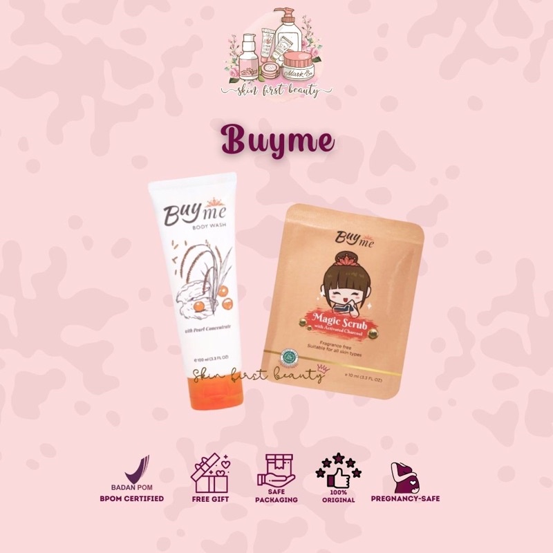 BUYME MAGIC SCRUB & BODY WASH WHITENING BPOM PEMUTIH BADAN [FREE GIFT]