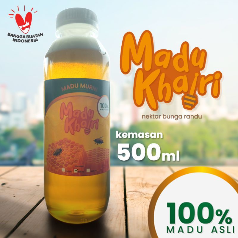 

madu asli murni / madu randu / madu khairi / 100% tanpa campuran / 500ml